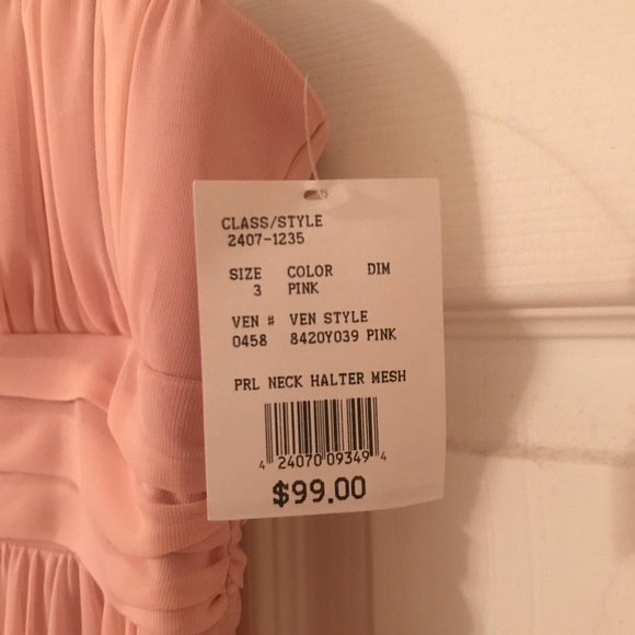 NWT David’s Bridal Petal Pink Halter Dress - Picture 3 of 4